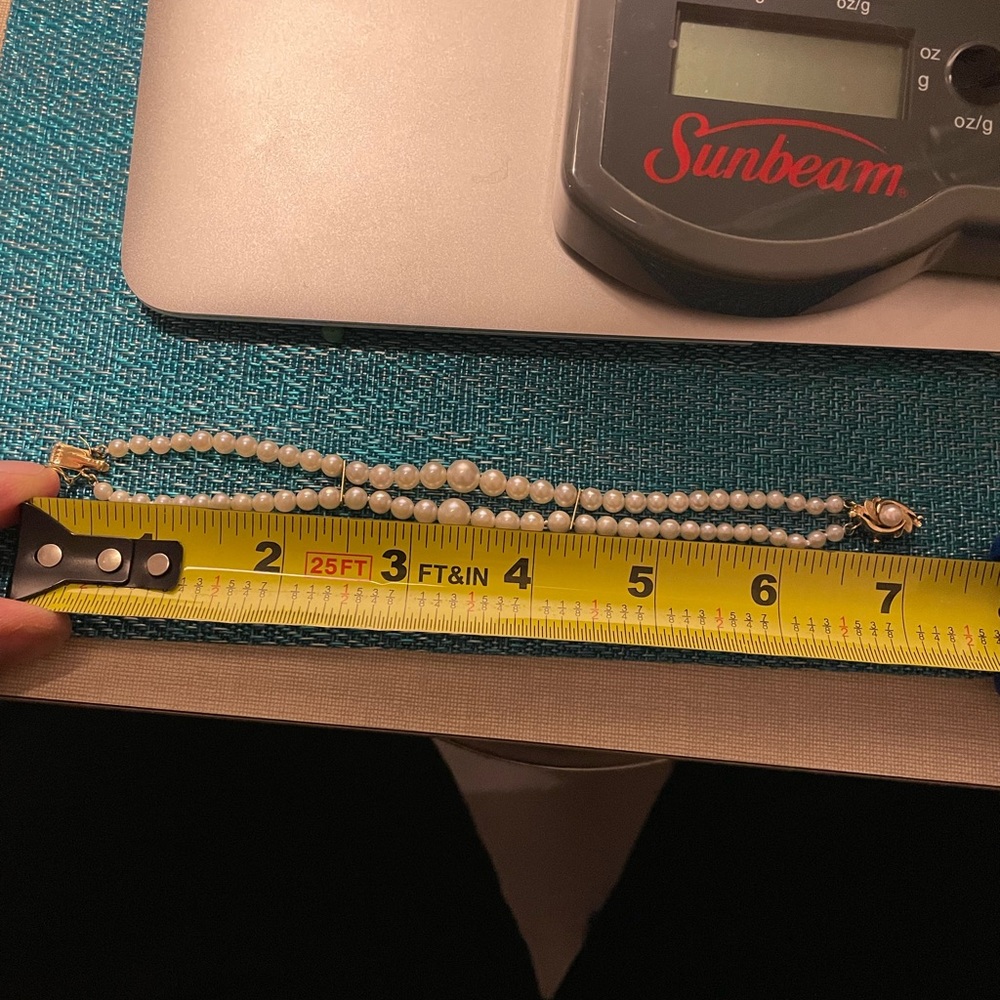Vintage 14 k clasp pearl bracelet - Picture 8 of 9